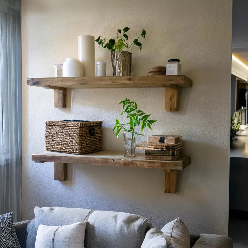 Reclaimed Wood Floating Shelves