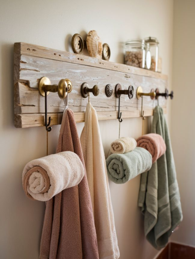 Handmade Wooden Towel Rack