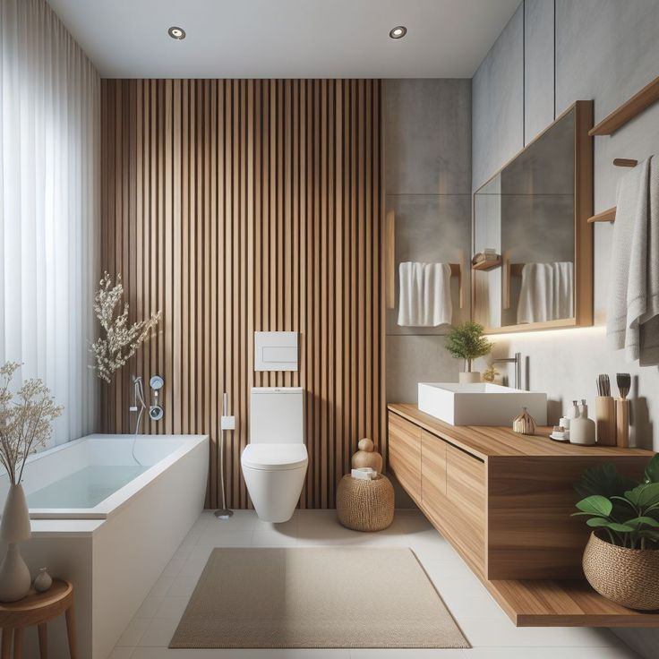 Wooden Accent Panels for Warm Texture