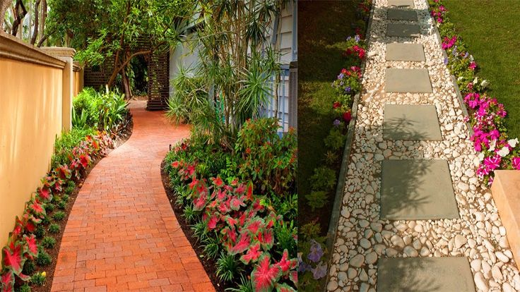 Flower Border Along a Front Yard Walkway