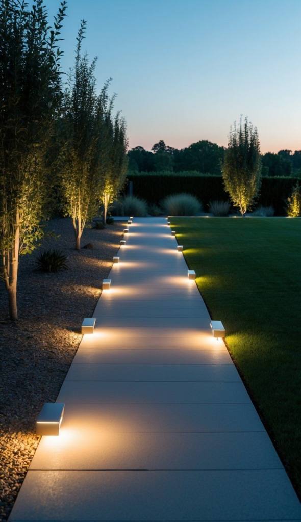 DIY Garden Lighting Along Walkways