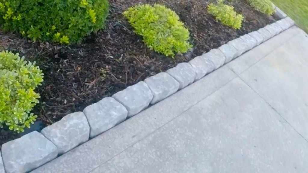Front Yard Edging with Bricks or Stone